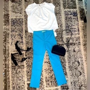 Stylish teal blue dress pants